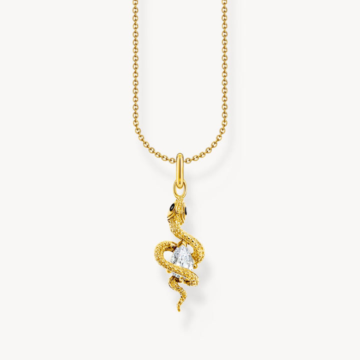 Thomas Sabo Gold Tempting Romance Snake Pendant Necklace