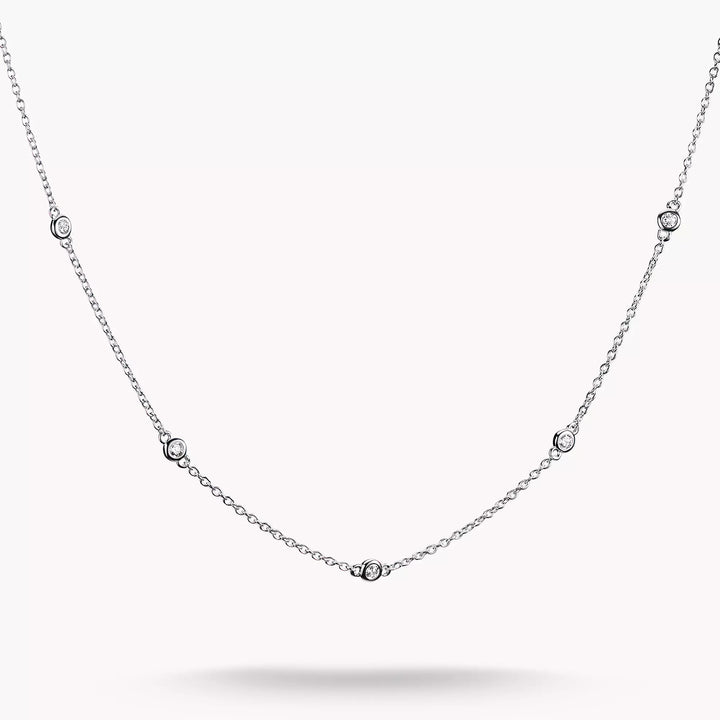 THOMAS SABO Elyndra Station Necklace Recycled Silver White Zirconia
