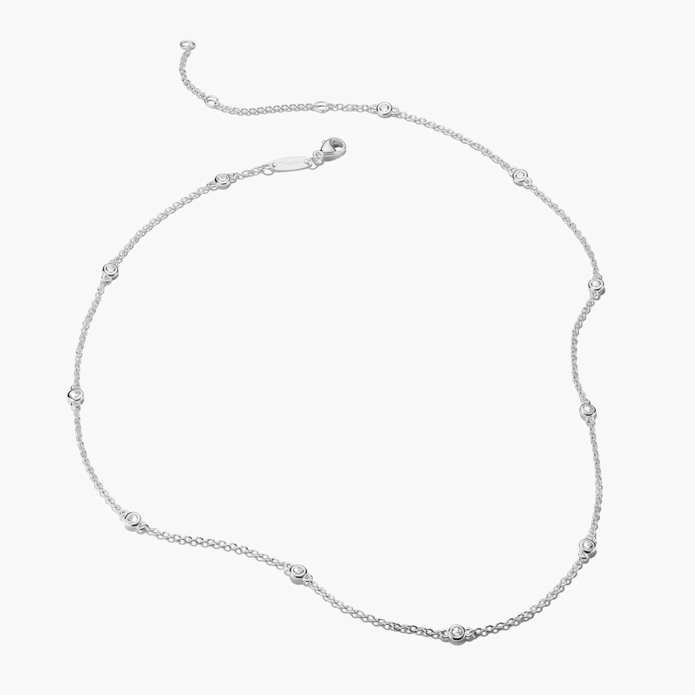 THOMAS SABO Elyndra Station Necklace Recycled Silver White Zirconia