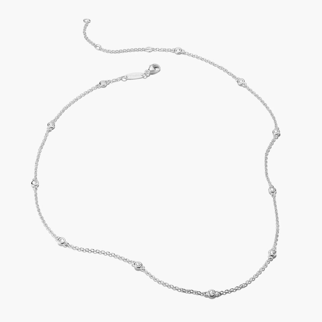 THOMAS SABO Elyndra Station Necklace Recycled Silver White Zirconia