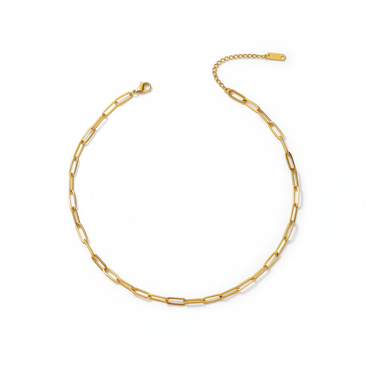 Mococo Gold Paperclip Charm Necklace