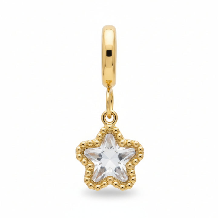 Mococo Gold Decorative Glass Star Clip-On Charm