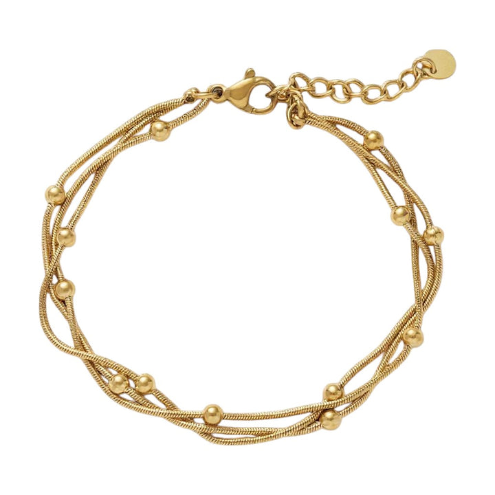 Mococo Essentials Gold Triple Beaded Bracelet
