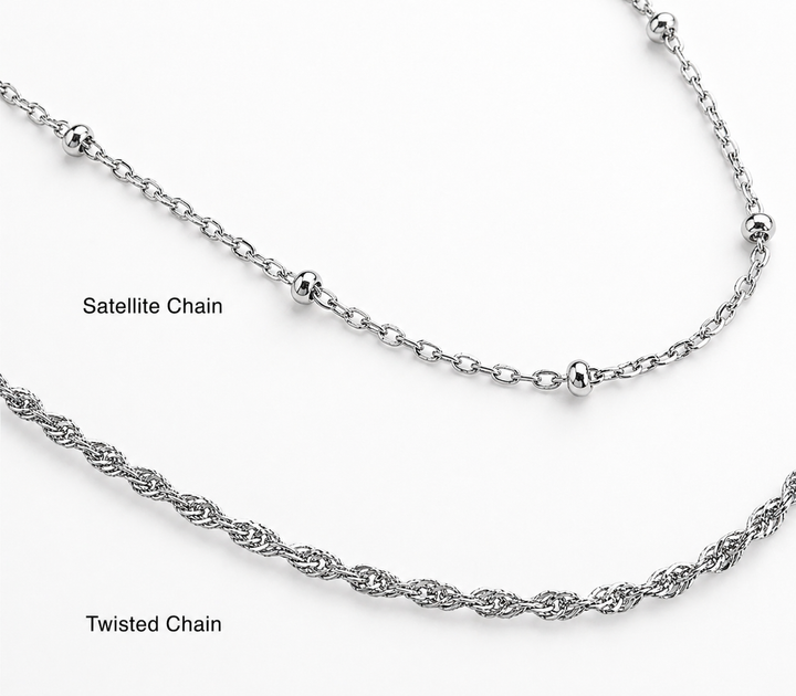 Mococo Silver Personalised Birthstone &amp; Heart Charm Necklace