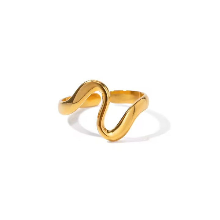 Mococo Essentials Gold Adjustable Curve Ring
