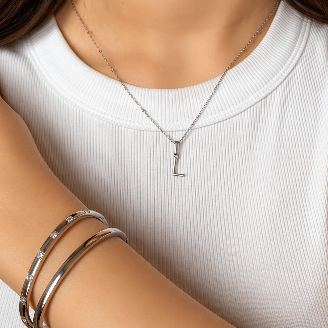 Mococo Gold Initial Necklace