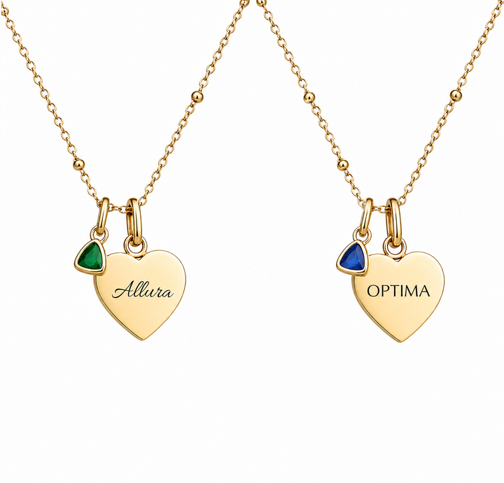 Mococo Silver Personalised Birthstone &amp; Circle Charm Necklace