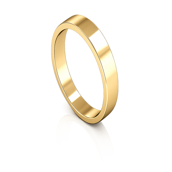 Mococo Fine 9ct Yellow Gold 4mm Flat Wedding Ring
