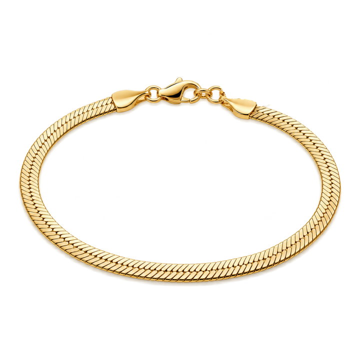 Mococo Fine 9ct Yellow Gold Herringbone Bracelet