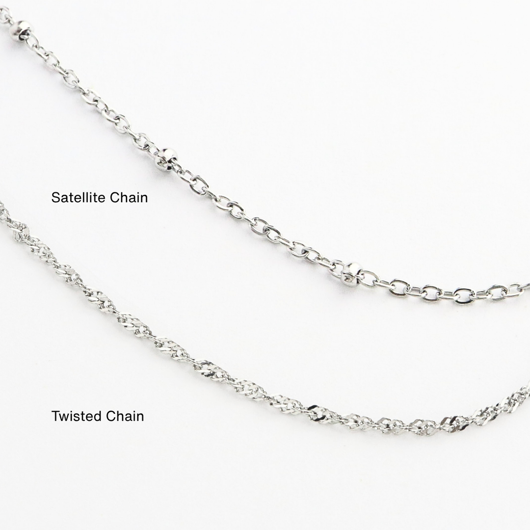 Mococo Silver Personalised Birthstone &amp; Initial Necklace