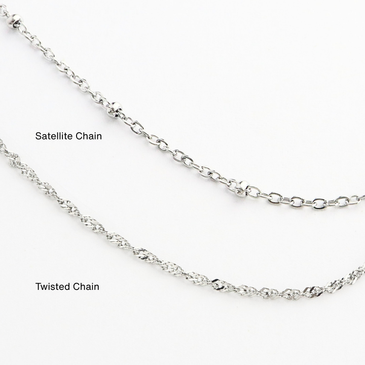 Mococo Silver Personalised Birthstone &amp; Initial Necklace
