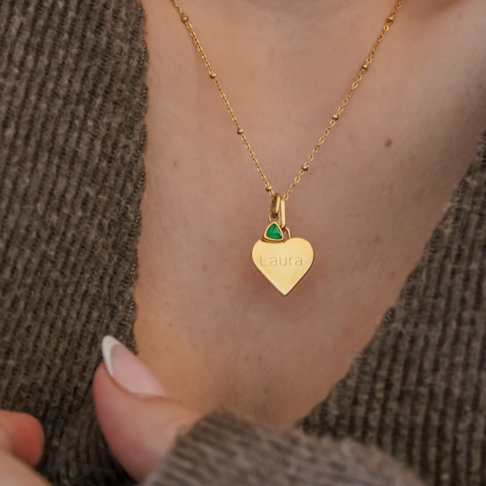 Mococo Gold Personalised Circle Charm Necklace