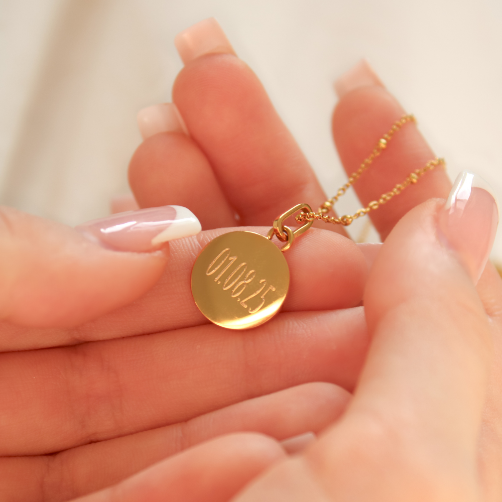 Mococo Gold Personalised Circle Charm Necklace