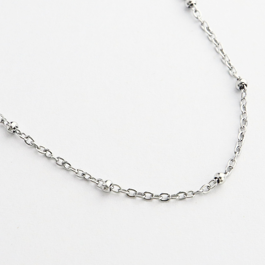 Mococo Personalised Silver Satellite Chain Necklace