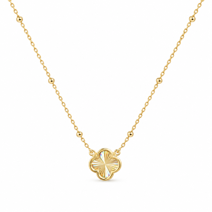 Mococo Fine 9ct Yellow Gold Petal Necklace
