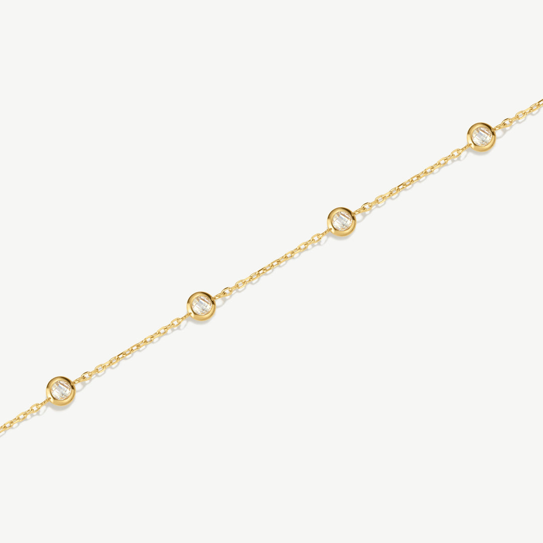 D.Louise Multi Stone Chain Bracelet Gold - Mococo
