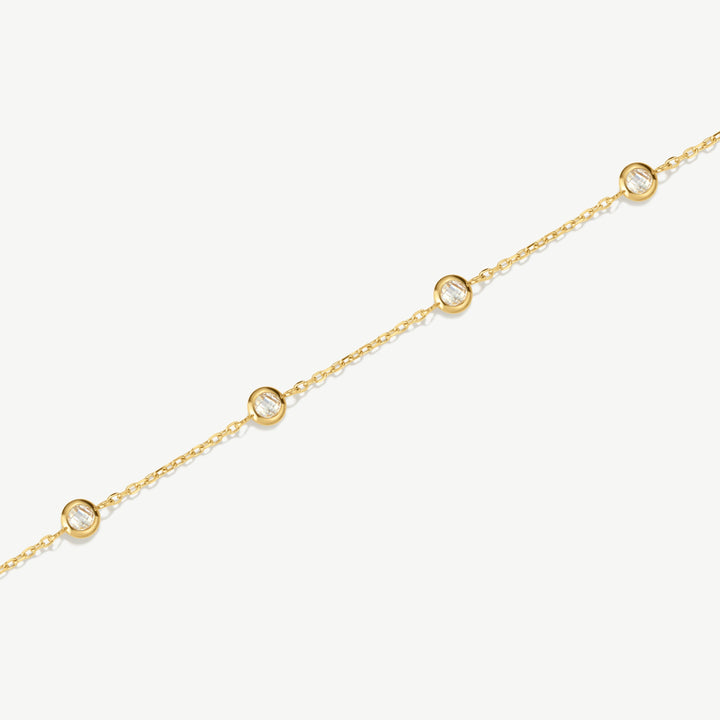 D.Louise Multi Stone Chain Bracelet Gold - Mococo