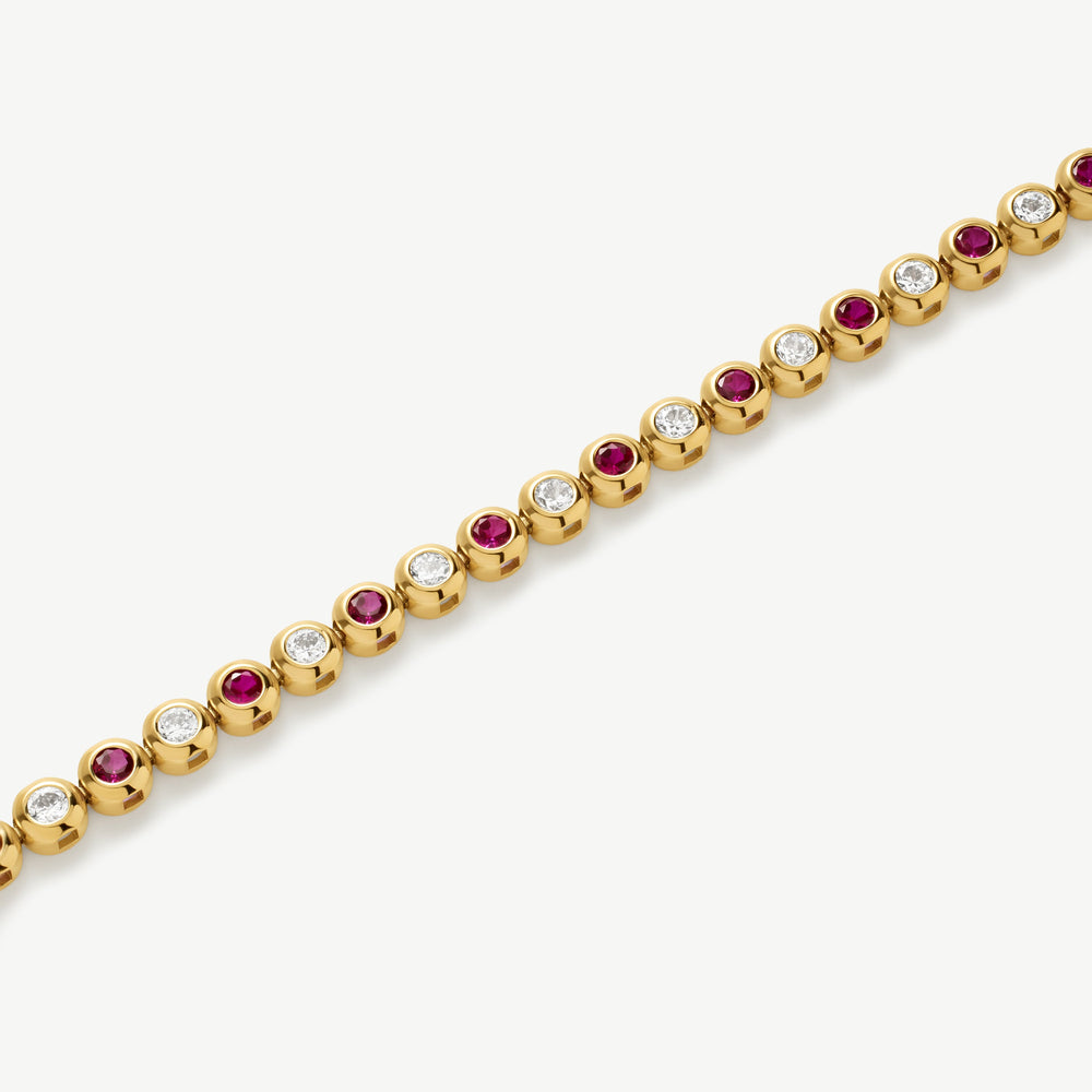 D.Louise Gold BezelTennis Bracelet Gold - Mococo