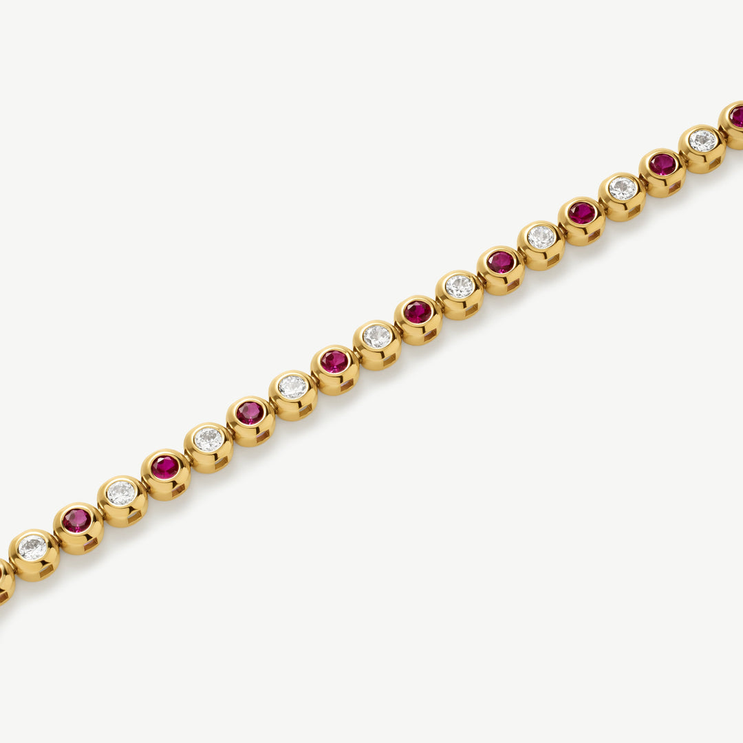 D.Louise Gold BezelTennis Bracelet Gold - Mococo