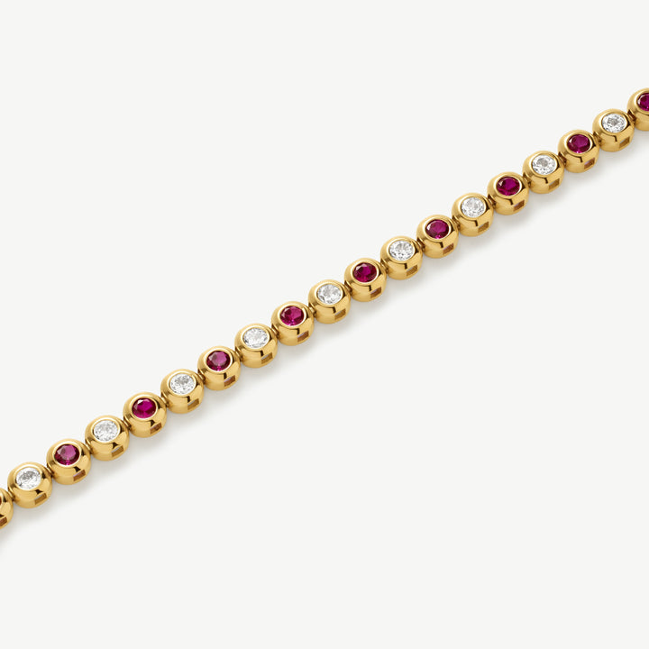 D.Louise Gold BezelTennis Bracelet Gold - Mococo
