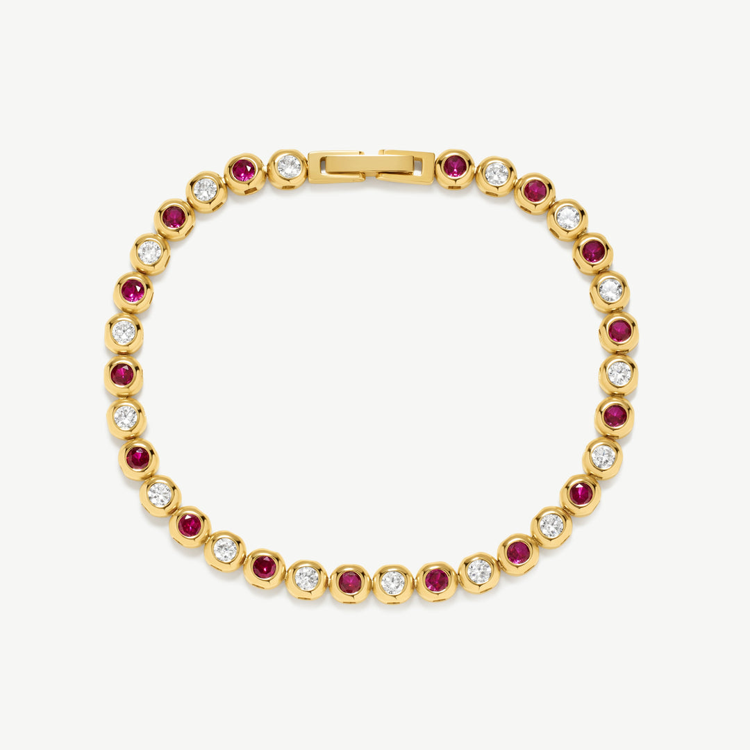 D.Louise Gold BezelTennis Bracelet Gold - Mococo