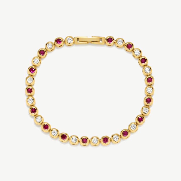D.Louise Gold BezelTennis Bracelet Gold - Mococo