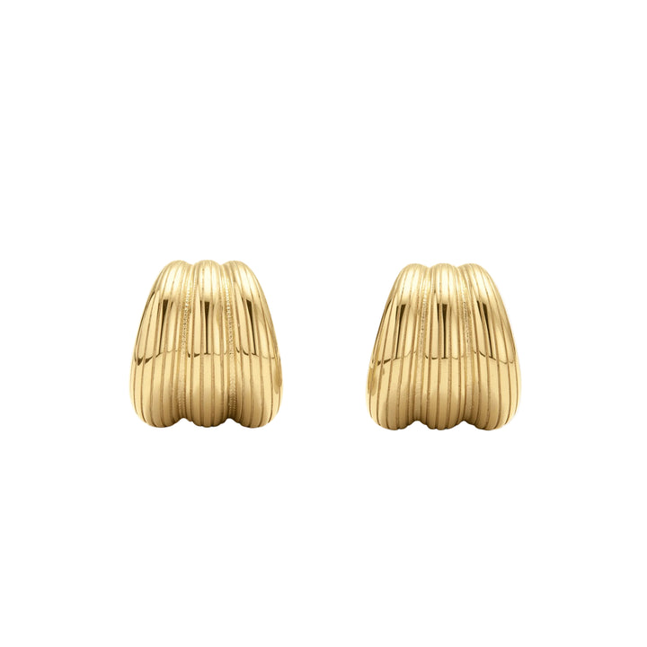 Naky Ribbed Small Hoop Earrings Modern Textured Finish