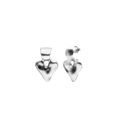 UNOde50 Silver Small Heart Stud Earrings
