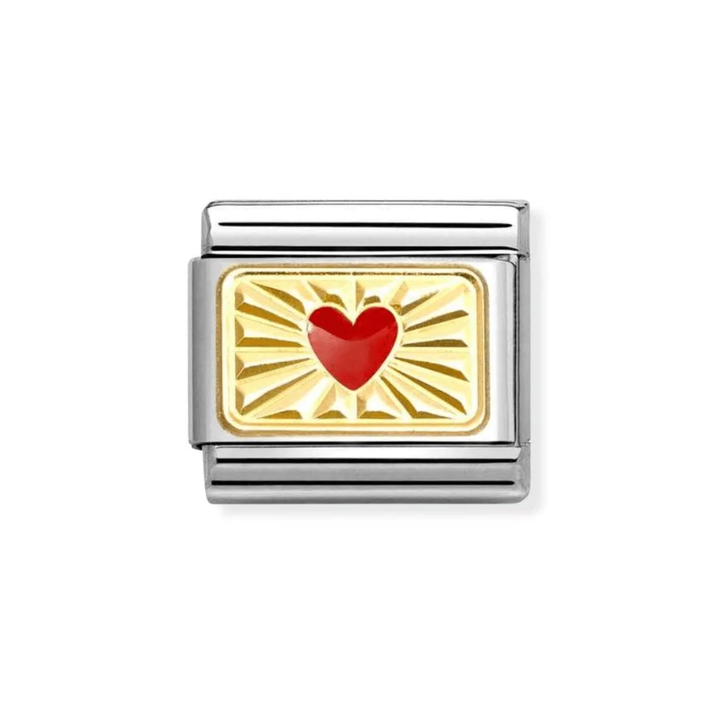 Nomination Classic Diamond Etched Red Heart Charm