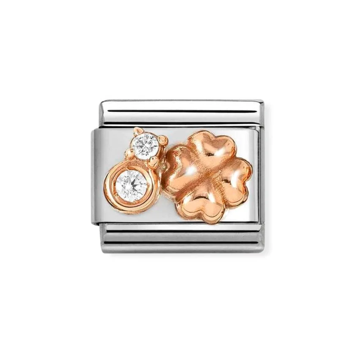 Nomination Classic Rose Gold Rounded Clover CZ Charm