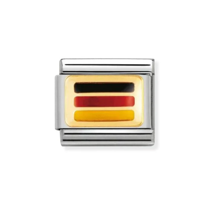 Nomination Classic 18k Gold and Enamel Germany Flag Charm
