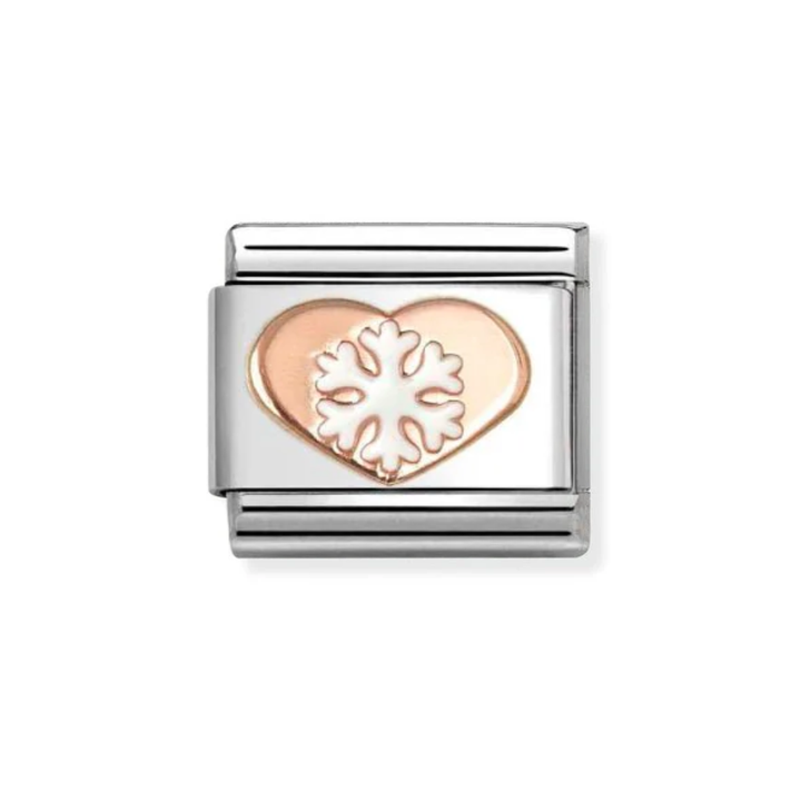 Nomination Rose Gold Snowflake Heart Charm
