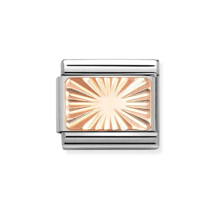 Nomination Rose Gold  Classic Plates Stainless  with Custom Diamond Plate Charm