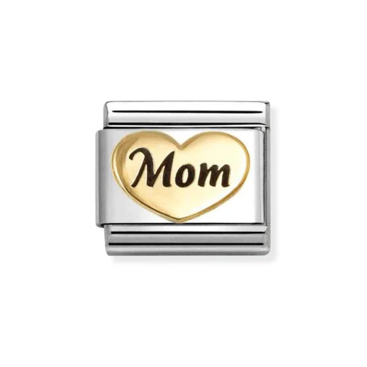 Nomination Gold  Classic Symbols , Enamel and Mom Heart Charm
