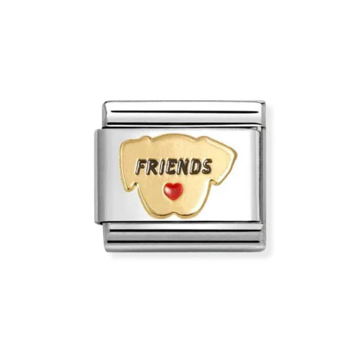 Nomination Gold and Red  Classic Symbols , Enamel Heart Dog Charm