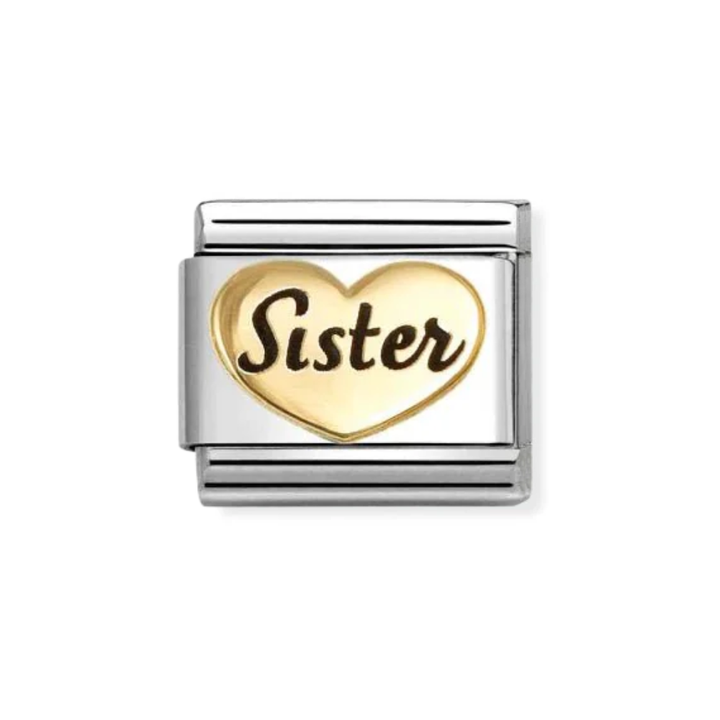 Nomination Silver Starter Bracelet With Gold Sister Charm
