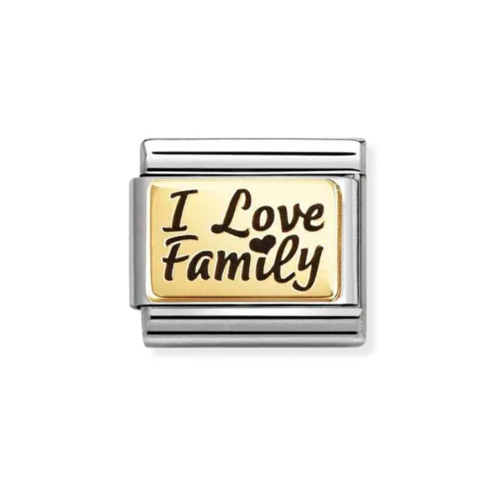 Nomination Gold  Classic Plates  I Love Family Charm