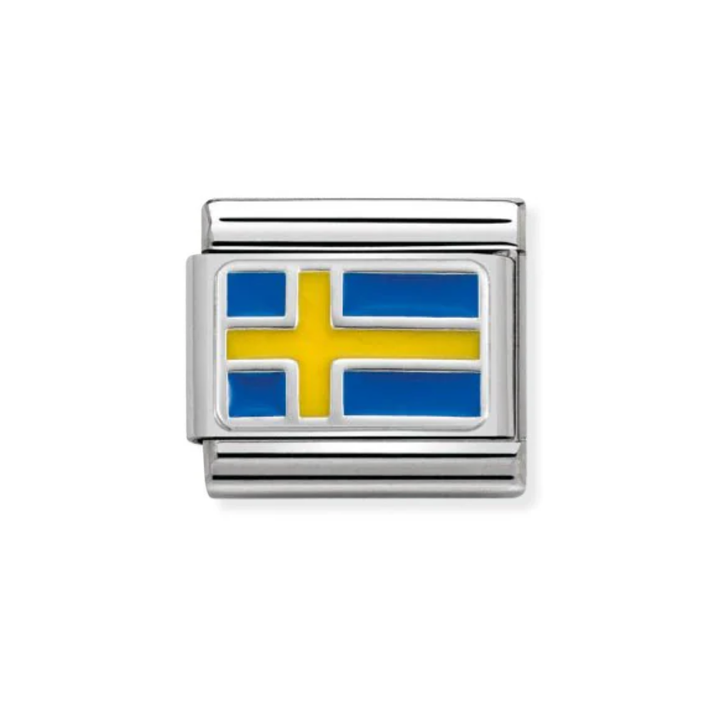 Nomination Silver  Classic Flags St., Enamel Sweden Charm