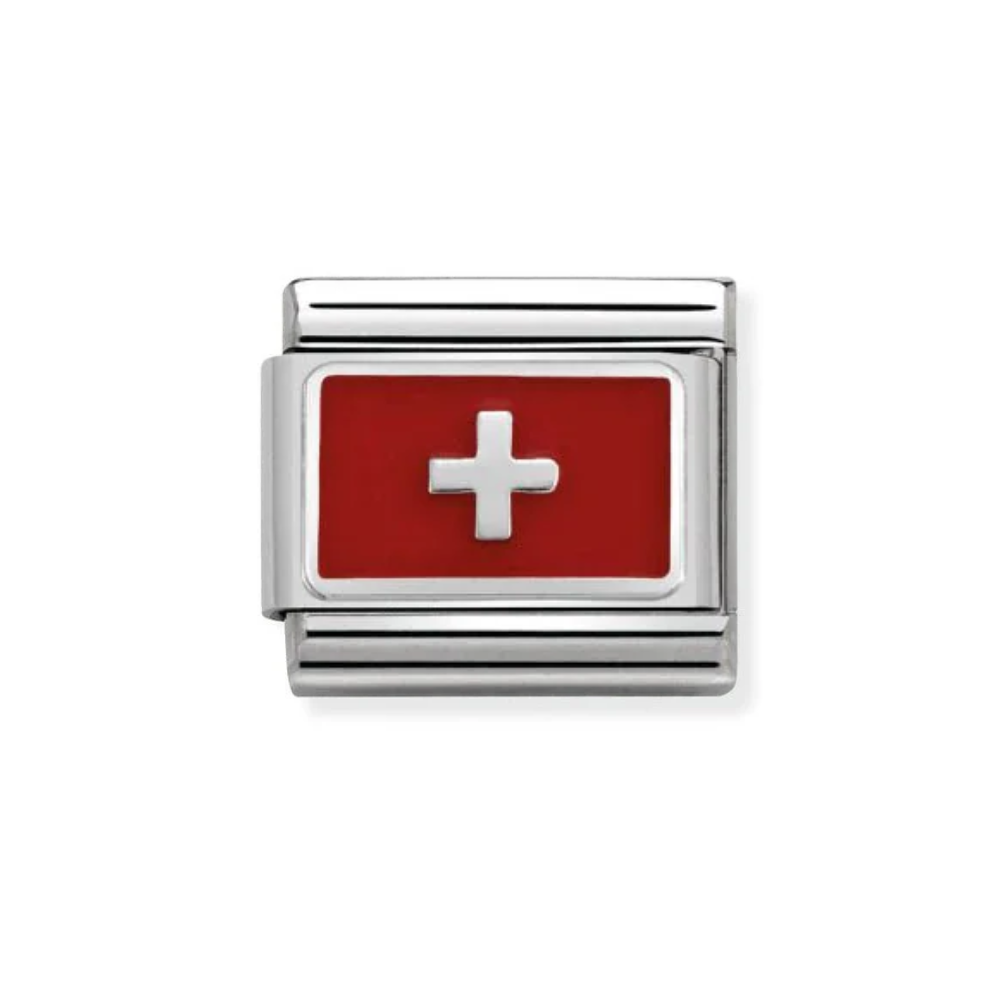 Nomination Silver  Classic Flags St., Enamel Switzerland Charm