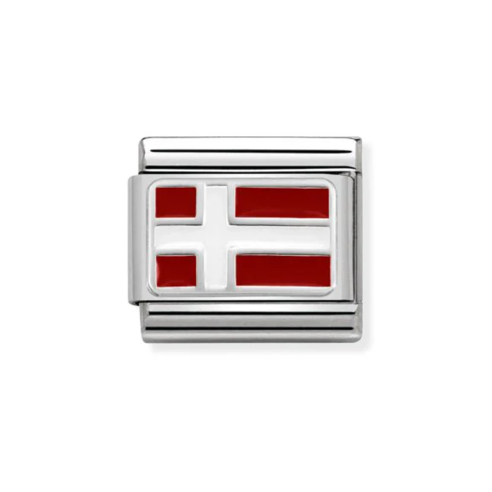 Nomination Silver  Classic Flags St., Enamel Denmark Charm