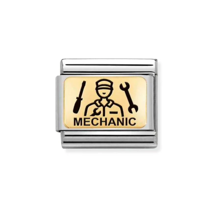 Nomination Gold  Classic Plates  Mechanic Charm