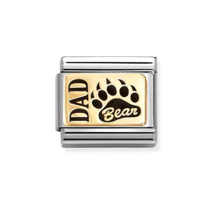 Nomination Gold  Classic Plates  Dad Bear Charm