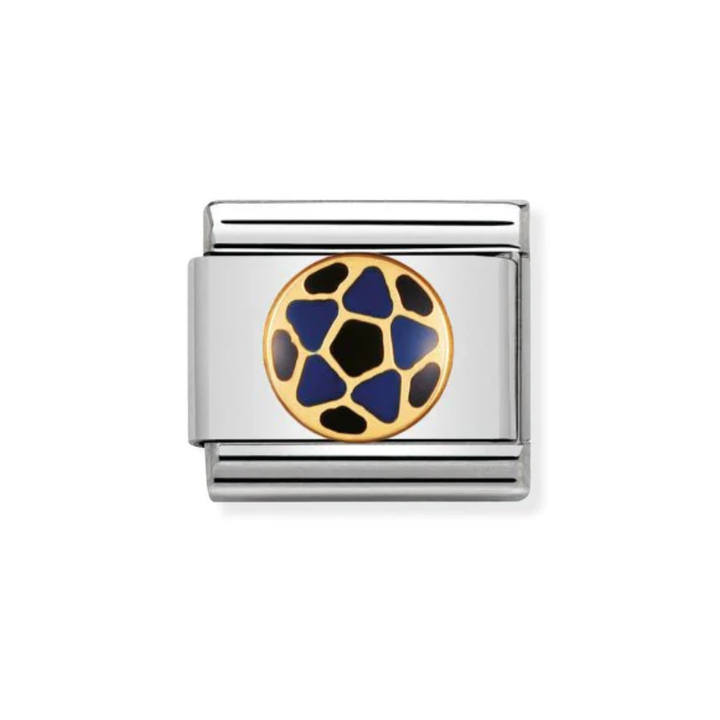 Nomination Gold and Black Blue Italian Football Charm