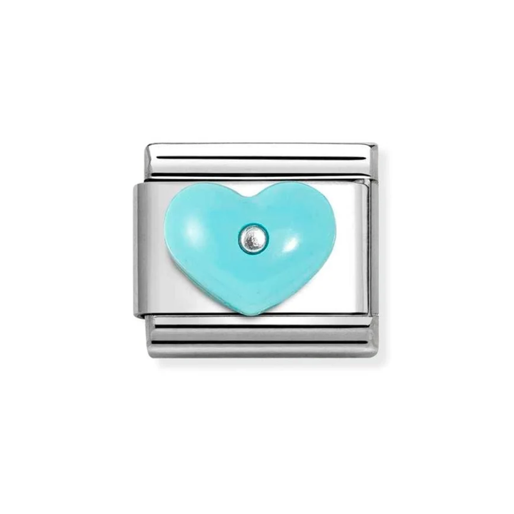 Nomination Classic Silver Turquoise Heart Charm