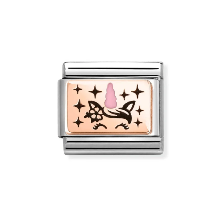 Nomination Classic Rose Gold Pink Unicorn Charm