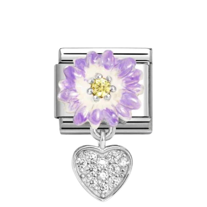 Nomination  Classic Purple Flower Heart