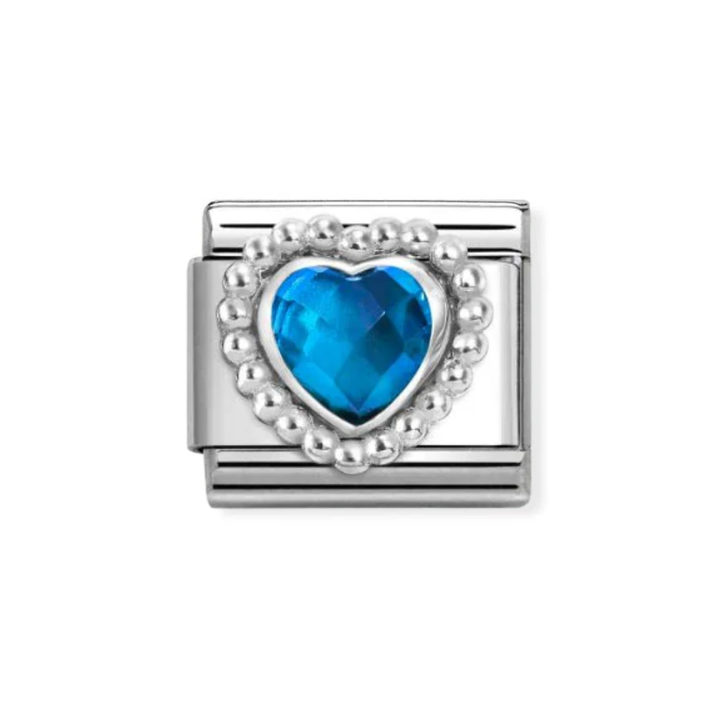 Nomination Classic Faceted Blue Beaded Heart Charm