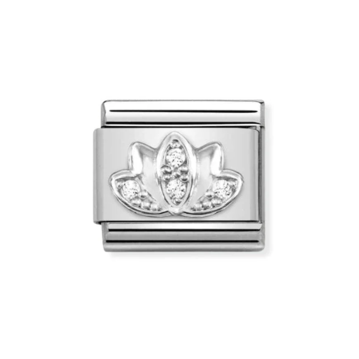 Nomination  Classic Silver Cubic Zirconia Lotus Flower Charm