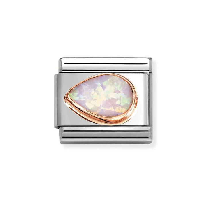 Nomination Classic Rose Gold Pink Opal Drop-Left Charm