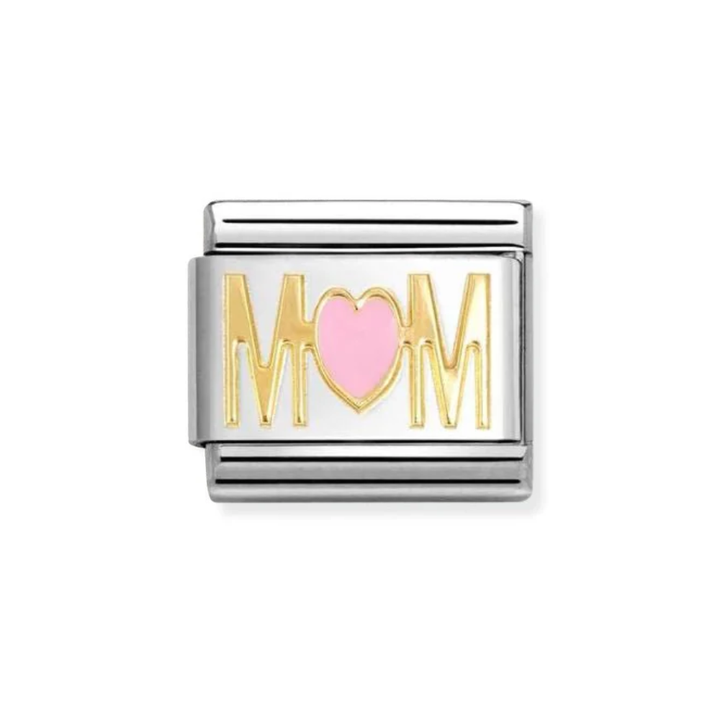 Nomination Classic Gold With Pink Heart MOM Charm